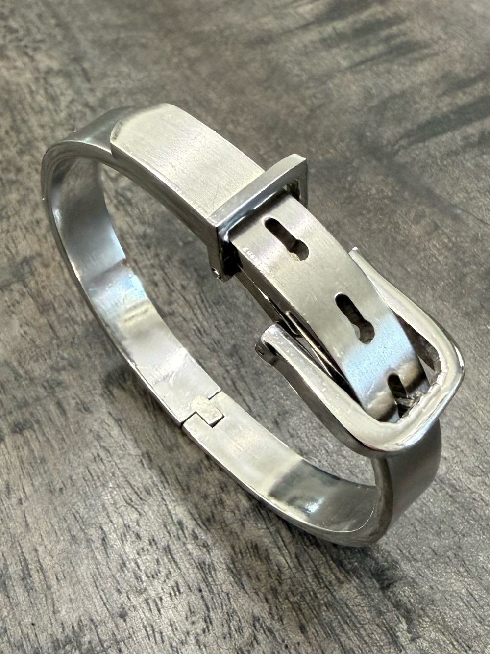 Men's Silver-Tone Buckle Cuff Bracelet